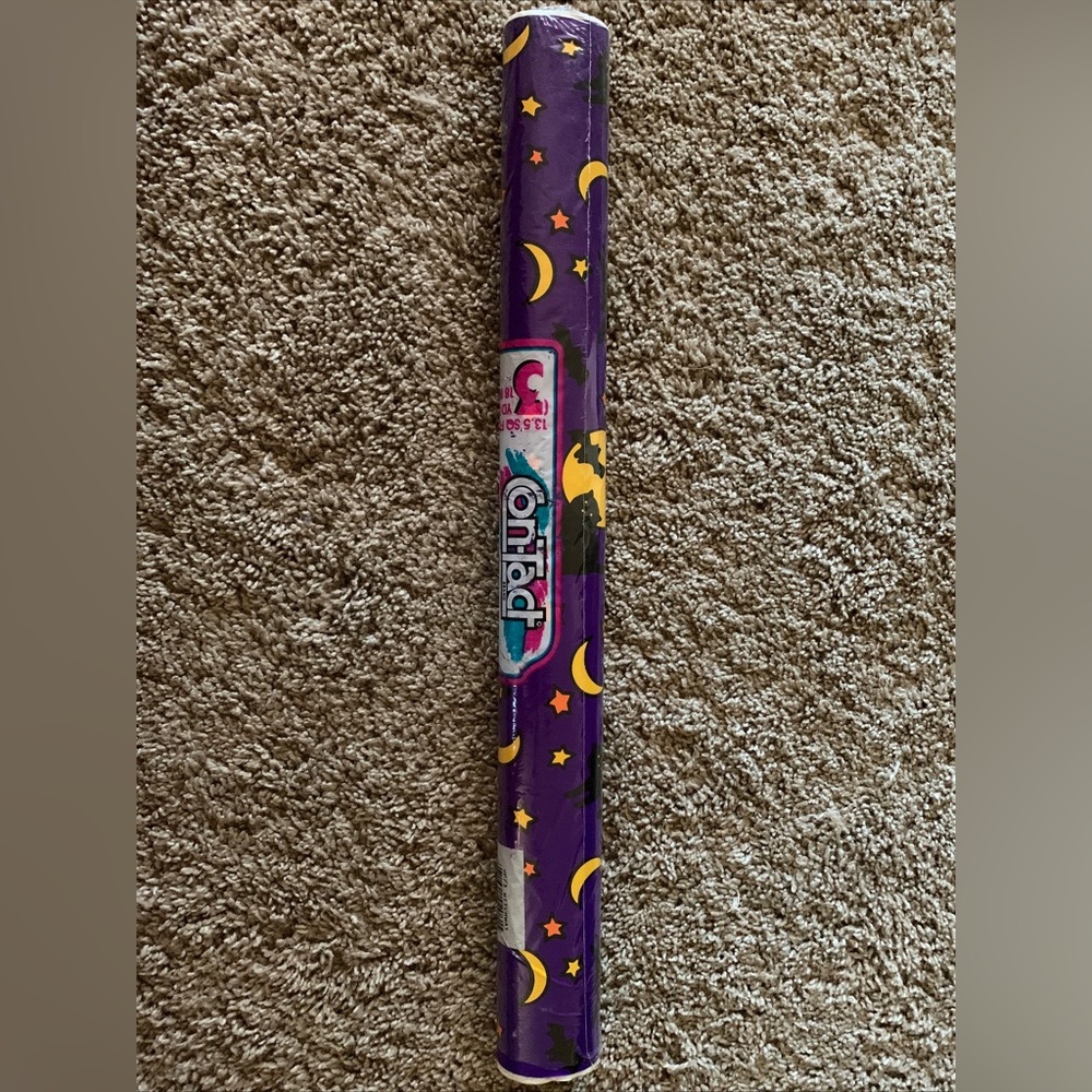 Con-Tact Brand VTG Self Adhesive Plastic Covering Witchway Halloween 3YD 1991